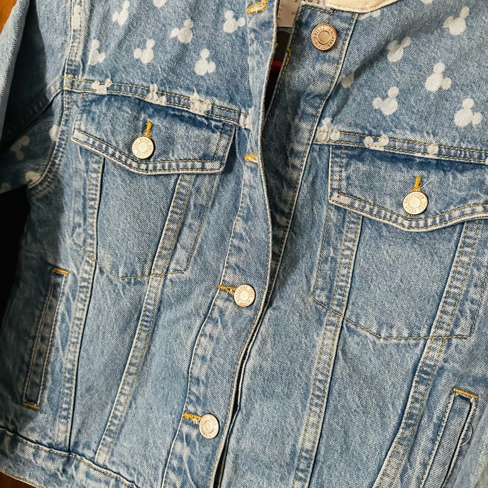 ZARA Mickey Mouse Hooded denim Jacket - Picture 6 of 7